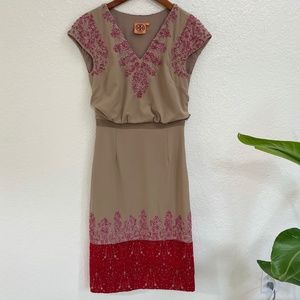 Tory Burch - Embellished Sheath Dress w/ Cap Sleeves - Worn Once - Size 0